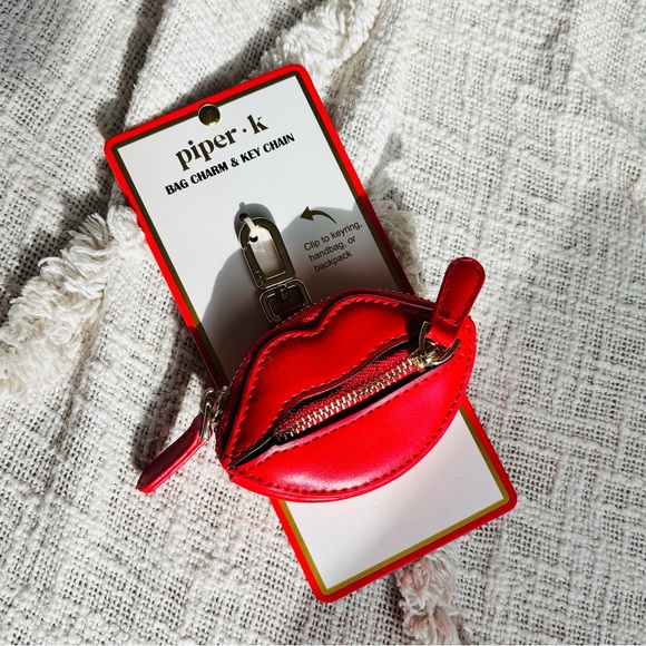 Piper Gold and Red Bag Charm Key Chain - Picture 6 of 6